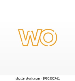 Abstract Initial Letters WO Logo. Line Style isolated. Usable for Business and Technology Logos. Flat Vector Logo Design Template Element.