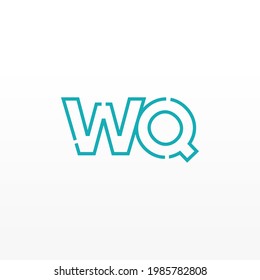 Abstract Initial Letters WQ Logo. Line Style isolated. Usable for Business and Technology Logos. Flat Vector Logo Design Template Element.