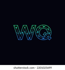 Resumen del logotipo WQ de las letras iniciales. Estilo de línea aislado. Usable para Logos de Negocios y Tecnología. Elemento de plantilla de diseño de logotipo de vectores planos.