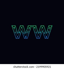 Abstract Initial Letters WW Logo. Line Style isolated. Usable for Business and Technology Logos. Flat Vector Logo Design Template Element.