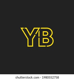 Abstract Initial Letters YB Logo. Line Style isolated. Usable for Business and Technology Logos. Flat Vector Logo Design Template Element.