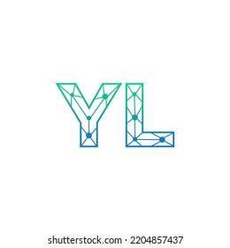 Abstract Initial Letters YL Logo. Line Style isolated. Usable for Business and Technology Logos. Flat Vector Logo Design Template Element.