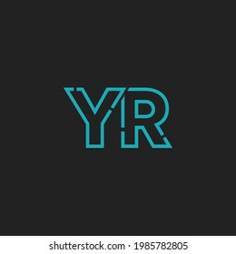 Abstract Initial Letters YR Logo. Line Style isolated. Usable for Business and Technology Logos. Flat Vector Logo Design Template Element.