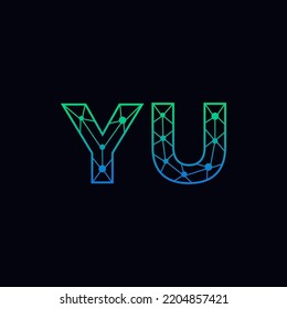 Abstract Initial Letters YU Logo. Line Style isolated. Usable for Business and Technology Logos. Flat Vector Logo Design Template Element.