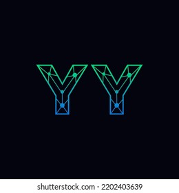 Abstract Initial Letters YY Logo. Line Style isolated. Usable for Business and Technology Logos. Flat Vector Logo Design Template Element.
