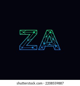 Abstract Initial Letters ZA Logo. Line Style isolated. Usable for Business and Technology Logos. Flat Vector Logo Design Template Element.