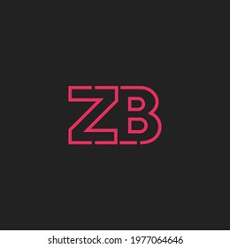 Abstract Initial Letters ZB Logo. Line Style isolated. Usable for Business and Technology Logos. Flat Vector Logo Design Template Element.