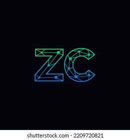 Abstract Initial Letters ZC Logo. Line Style isolated. Usable for Business and Technology Logos. Flat Vector Logo Design Template Element.