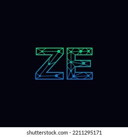 Abstract Initial Letters ZE Logo. Line Style isolated. Usable for Business and Technology Logos. Flat Vector Logo Design Template Element.