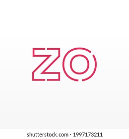 Abstract Initial Letters ZO Logo. Line Style isolated. Usable for Business and Technology Logos. Flat Vector Logo Design Template Element.