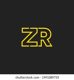 Resumen del logotipo de las letras iniciales ZR. Estilo de línea aislado. Usable para Logos de Negocios y Tecnología. Elemento de plantilla de diseño de logotipo de vectores planos.