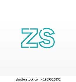 Abstract Initial Letters ZS Logo. Line Style isolated. Usable for Business and Technology Logos. Flat Vector Logo Design Template Element.