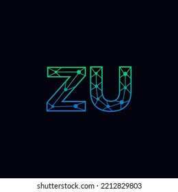 Abstract Initial Letters ZU Logo. Line Style isolated. Usable for Business and Technology Logos. Flat Vector Logo Design Template Element.