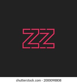 Abstract Initial Letters ZZ Logo. Line Style isolated. Usable for Business and Technology Logos. Flat Vector Logo Design Template Element.