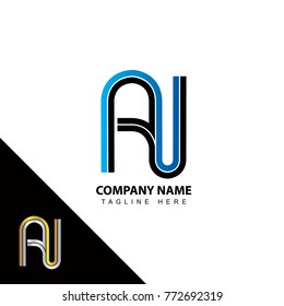 Abstract initial linked letter AI creative logo design