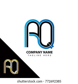 Abstract initial linked letter AQ creative logo design