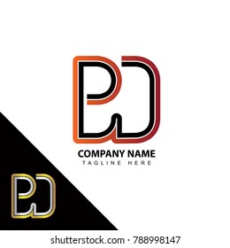 Abstract initial linked letter BD creative logo design