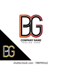Abstract initial linked letter BG creative logo design
