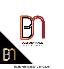 Abstract initial linked letter BN creative logo design