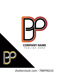 Abstract initial linked letter BP creative logo design