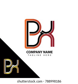 Abstract initial linked letter BX creative logo design