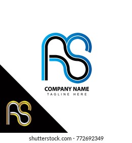 Abstract initial linked letter AS creative logo design