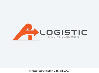 Abstract Initial A Logistic Logo, letter A and arrow combination, Usable for Business and company Logos, Flat Vector Logo Design Template, vector illustration