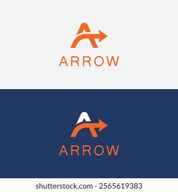 Abstract Initial A Logistic Logo, letter A and arrow combination, Usable for Business and company Logos, Flat Vector Logo Design Template, vector illustration
