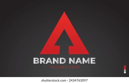 abstract initial A logo with arrow hidden inside