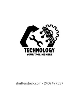 Abstract Initial  Logo. Black color isolated on White Background. Technology  Branding Logos. Flat Vector Logo Design Template Element icon.