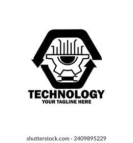 Abstract Initial  Logo. Black color isolated on White Background. Technology  Branding Logos. Flat Vector Logo Design Template Element icon.