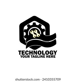 Abstract Initial  Logo. Black color isolated on White Background. Technology  Branding Logos. Flat Vector Logo Design Template Element icon.