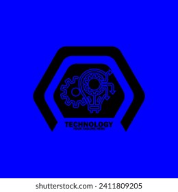 Abstract Initial Logo. Black color isolated on Blue  Background. Technology  Branding Logos. Flat Vector Logo Design Template Element icon.