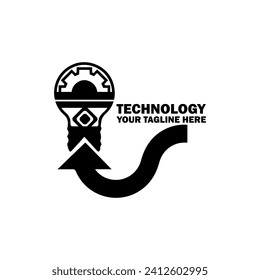 Resumen Logo Inicial. Color negro aislado en fondo blanco. Logotipos de promoción de marca tecnológica. Icono de elemento de plantilla de diseño de logotipo de vector plano.