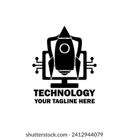 Abstract Initial Logo. Black color isolated on White Background. Technology  Branding Logos. Flat Vector Logo Design Template Element icon.