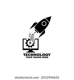 Abstract Initial Logo. Black color isolated on White Background. Technology  Branding Logos. Flat Vector Logo Design Template Element icon.