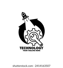 Abstract Initial Logo. Black color isolated on White Background. Technology  Branding Logos. Flat Vector Logo Design Template Element icon.