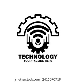 Abstract Initial Logo. Black color isolated on White Background. Technology  Branding Logos. Flat Vector Logo Design Template Element icon.