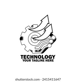 Resumen Logo Inicial. Color negro aislado en fondo blanco. Logotipos de promoción de marca tecnológica. Icono de elemento de plantilla de diseño de logotipo de vector plano.