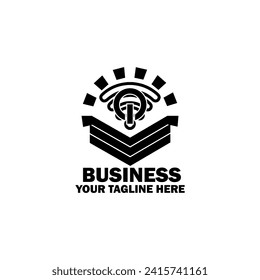 Abstract Initial Logo. Black color isolated on White Background.  Business Branding Logos. Flat Vector Logo Design Template Element icon.