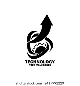 Abstract Initial Logo. Black color isolated on White Background. Technology  Branding Logos. Flat Vector Logo Design Template Element icon.