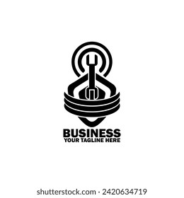 Abstract Initial Logo. Black color isolated on White Background.  Business Branding Logos. Flat Vector Logo Design Template Element icon.