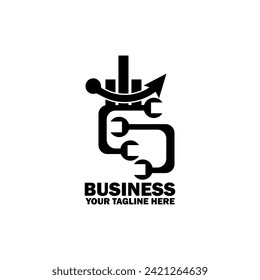 Abstract Initial Logo. Black color isolated on White Background. Business Branding Logos. Flat Vector Logo Design Template Element icon.