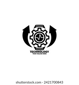 Abstract Initial Logo. Black color isolated on White Background. Technology Branding Logos. Flat Vector Logo Design Template Element icon.
