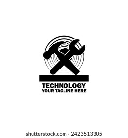 Abstract Initial Logo. Black color isolated on White Background. Technology  Branding Logos. Flat Vector Logo Design Template Element icon.