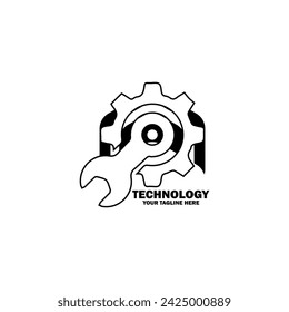 Abstract Initial Logo. Black color isolated on White Background. Technology  Branding Logos. Flat Vector Logo Design Template Element icon.