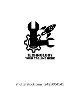 Abstract Initial Logo. Black color isolated on White Background. Technology  Branding Logos. Flat Vector Logo Design Template Element icon.
