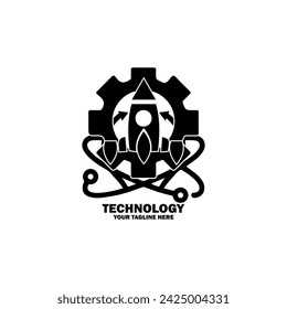 Abstract Initial Logo. Black color isolated on White Background. Technology  Branding Logos. Flat Vector Logo Design Template Element icon.