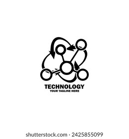 Abstract Initial  Logo. Black color isolated on White Background. Technology  Branding Logos. Flat Vector Logo Design Template Element icon.