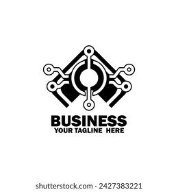 Abstract Initial Logo. Black color isolated on White Background.  Business Branding Logos. Flat Vector Logo Design Template Element icon.